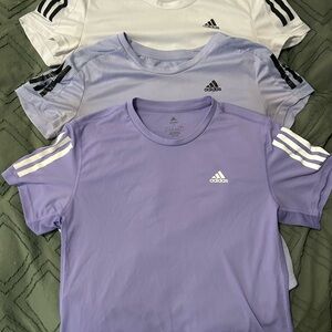 Adidas Purple and White T-Shirts 3 pack